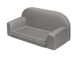 Badger Basket Upholstered Doll Sofa with Foldout Bed and Storage Pockets - Executive Gray Badger Basket Upholstered Doll Sofa with Foldout Bed and Storage Pockets - Executive Gray