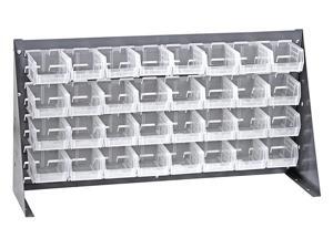 Offex Bench Rack Storage System with 32 Clear Storage Bins Offex Bench Rack Storage System with 32 Clear Storage Bins