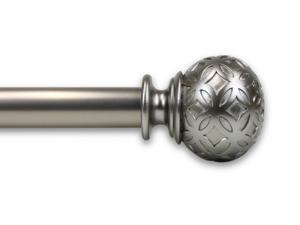 Hermosa Home Delia 1" Curtain Rod with Resin Finials, Extends 48-84" - Satin Nickel Hermosa Home Delia 1" Curtain Rod with Resin Finials, Extends 48-84" - Satin Nickel