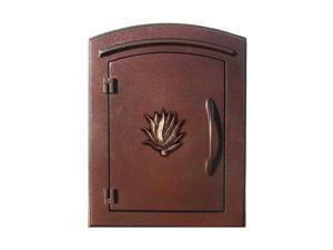 QualArc MAN-S-1406-AC 12 in. Manchester Security Drop Chute Mailbox with Decorative Agave Logo Faceplate in Antique Copper QualArc MAN-S-1406-AC 12 in. Manchester Security Drop Chute Mailbox with Decorative Agave Logo Faceplate in Antique Copper