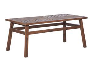 WE Furniture Patio Wood Coffee Table - Dark Brown