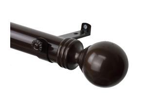 Rod Desyne Sphere 1.5" Non Telescoping Curtain Rod, Cocoa - 14 Ft Rod Desyne Sphere 1.5" Non Telescoping Curtain Rod, Cocoa - 14 Ft