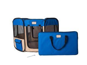 Armarkat Model PP001B-M Portable Playpen Pet is Water Resistant in Blue and Beige Combo Armarkat Model PP001B-M Portable Playpen Pet is Water Resistant in Blue and Beige Combo