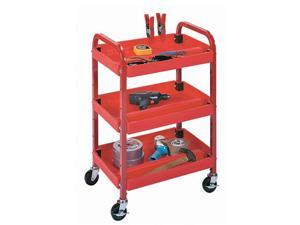 Luxor ATC332  3 Shelves Adjustable Storage Utility Cart - Red