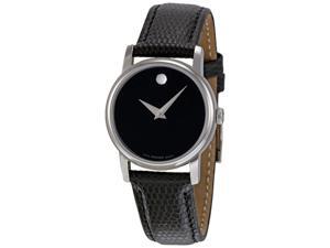Movado Museum Black Dial Black Leather Strap Ladies Watch 2100004 Movado Museum Black Dial Black Leather Strap Ladies Watch 2100004