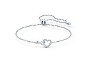 Swarovski Swarovski Infinity Heart Bracelet - White - Rhodium Plated
