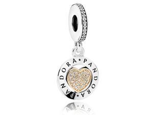 Pandora PANDORA Signature Heart Pendant Charm - 792082CZ Pandora PANDORA Signature Heart Pendant Charm - 792082CZ