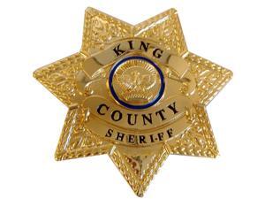 The Walking Dead King County Sheriff Prop Replica Brass Metal Badge