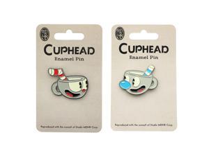 Cuphead And Mugman Enamel Pins, Set Of 2 Cuphead And Mugman Enamel Pins, Set Of 2