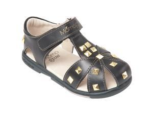 Momo Grow Toddler/Little Kid Studded Black Leather Sandal Shoes Momo Grow Toddler/Little Kid Studded Black Leather Sandal Shoes