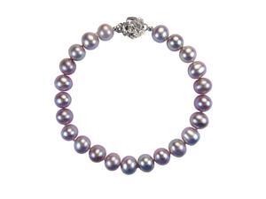 Lavender 7-8mm AAA Cultured Pearl Sterling Silver Rose Clasp Bracelet 7" (LS1R2) Lavender 7-8mm AAA Cultured Pearl Sterling Silver Rose Clasp Bracelet 7" (LS1R2)