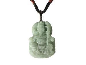 Hand-carved Jadeite Jade Guan Gong Men's Necklace Hand-carved Jadeite Jade Guan Gong Men's Necklace