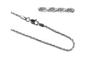 Dahlia Men's 22" Italian Diamond Cut Platinum Overlay Sterling Silver Rope Chain Dahlia Men's 22" Italian Diamond Cut Platinum Overlay Sterling Silver Rope Chain
