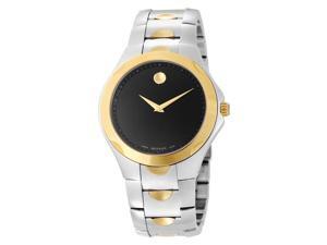 Movado Luno Mens Black Dial Two Tone Swiss Quartz Watch 0606381 Movado Luno Mens Black Dial Two Tone Swiss Quartz Watch 0606381