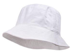 TopHeadwear Blank Cotton Bucket Hat - White - Small/Medium