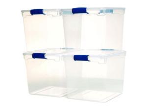 Homz 31 Quart Heavy Duty Clear Plastic Stackable Storage Containers, 4 Pack Homz 31 Quart Heavy Duty Clear Plastic Stackable Storage Containers, 4 Pack