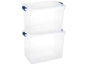 Homz 112 Quart Heavy Duty Clear Plastic Stackable Storage Containers, 2 Pack Homz 112 Quart Heavy Duty Clear Plastic Stackable Storage Containers, 2 Pack