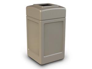 Commercial Zone 732102 Open-Top Square 42 Gallon Waste Trash Container, Beige Commercial Zone 732102 Open-Top Square 42 Gallon Waste Trash Container, Beige