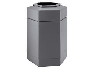 Commercial Zone 737103 Open-Top 30 Gal Hexagon Waste Trash Container Bin, Gray Commercial Zone 737103 Open-Top 30 Gal Hexagon Waste Trash Container Bin, Gray