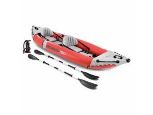 Intex Excursion Pro Inflatable 2 Person Vinyl Kayak with 2 Oars and Pump, Red Intex Excursion Pro Inflatable 2 Person Vinyl Kayak with 2 Oars and Pump, Red