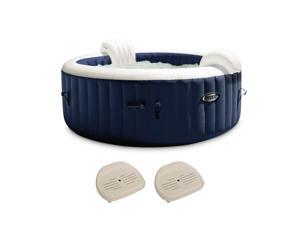 Intex PureSpa Plus 6 Person Inflatable Hot Tub Bubble Jet Spa w/ 2 Seats, Navy Intex PureSpa Plus 6 Person Inflatable Hot Tub Bubble Jet Spa w/ 2 Seats, Navy