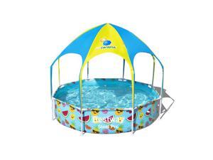 Bestway 8 Ft x 20 In UV Careful Splash in Shade Spray Round Swimming Pool, Fruit Bestway 8 Ft x 20 In UV Careful Splash in Shade Spray Round Swimming Pool, Fruit