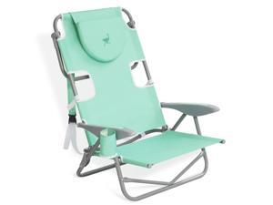 Ostrich On Your Back Folding Reclining Outdoor Beach Camping Lawn Chair, Teal Ostrich On Your Back Folding Reclining Outdoor Beach Camping Lawn Chair, Teal