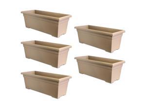 HC Companies ROP28000A34 28-Inch Plastic Romana Deck Planter, Sandstone (5 Pack) HC Companies ROP28000A34 28-Inch Plastic Romana Deck Planter, Sandstone (5 Pack)