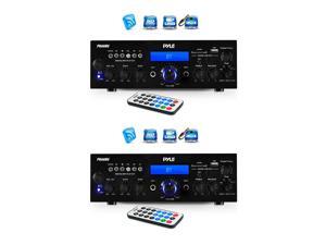 Pyle 200 Watt Bluetooth LCD Home Stereo Amplifier with Remote (2 Pack) Pyle 200 Watt Bluetooth LCD Home Stereo Amplifier with Remote (2 Pack)