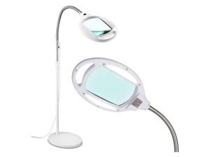 Brightech Lightview Pro LED 3 Diopter Magnifying Adjustable Floor Lamp, White