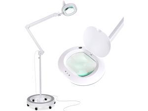 Brightech Lightview Pro Rolling Wheel Base 5 Diopter Magnifier Floor Lamp, White Brightech Lightview Pro Rolling Wheel Base 5 Diopter Magnifier Floor Lamp, White