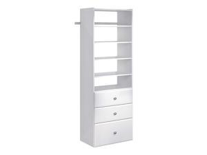 Easy Track Premium Tower Closet Storage Organizer with Shelves & Drawers, White Easy Track Premium Tower Closet Storage Organizer with Shelves & Drawers, White