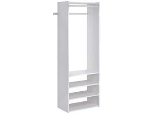 Easy Track Wooden Select Tower Closet Organizer System Kit with Shelves, White Easy Track Wooden Select Tower Closet Organizer System Kit with Shelves, White