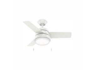 Hunter Fan Company Aker 36 Inch Indoor Ceiling Fan with LED Light Kit, White