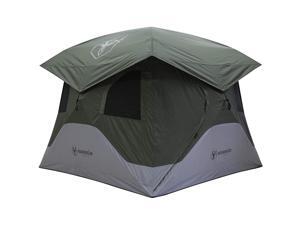 Gazelle T4 4 Person Family Instant Pop Up Camping Hub Tent w/ Setup Gear, Green Gazelle T4 4 Person Family Instant Pop Up Camping Hub Tent w/ Setup Gear, Green