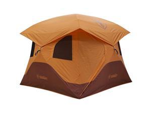 Gazelle T4 Extra Large 4 Person Family Instant Pop Up Camping Hub Tent, Orange