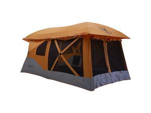 Gazelle T4 Plus 8 Person Portable Pop Up Camping Hub Tent w/Screen Room, Orange