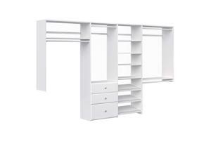 Easy Track Dual Tower Closet Storage Organizer with Shelves and Drawers, White Easy Track Dual Tower Closet Storage Organizer with Shelves and Drawers, White