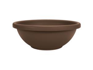 HC Companies 14 Inch Classic Plastic Garden Round Bowl Planter Pot, Chocolate