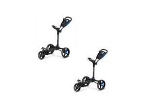 SereneLife 3 Wheel Folding Golf Bag Push Cart Holder with Elastic Strap (2 Pack) SereneLife 3 Wheel Folding Golf Bag Push Cart Holder with Elastic Strap (2 Pack)