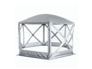 SlumberTrek Flexion Outdoor 6 Sided Gazebo Canopy with Mesh Screen Net, Silver SlumberTrek Flexion Outdoor 6 Sided Gazebo Canopy with Mesh Screen Net, Silver