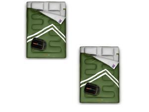 SereneLife 85 x 57 In Waterproof Double Sleeping Bag & 2 Pillows, Green (2 Pack) SereneLife 85 x 57 In Waterproof Double Sleeping Bag & 2 Pillows, Green (2 Pack)
