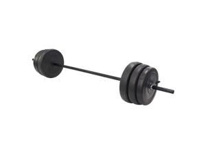 BalanceFrom Fitness Home Gym Steel Barbell Vinyl Weight Lifting Set, 100 Pounds