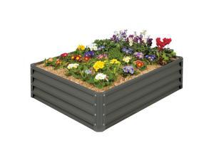 Stratco 4 x 3 Ft Galvanized Steel Metal Rectangle Raised Garden Bed Planter Stratco 4 x 3 Ft Galvanized Steel Metal Rectangle Raised Garden Bed Planter