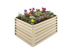 Stratco 20 Cubic Feet Steel Double Height Rectangle Garden Plant Bed, Beige Stratco 20 Cubic Feet Steel Double Height Rectangle Garden Plant Bed, Beige