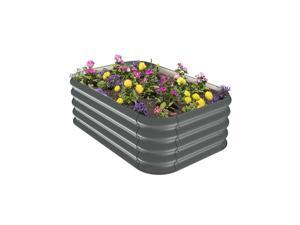 Stratco 41 x 28 x 13 Inches Corrugated Steel Modular Raised Garden Bed Planter Stratco 41 x 28 x 13 Inches Corrugated Steel Modular Raised Garden Bed Planter