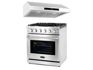 Cosmo 30" 4.5 Cubic Foot Gas Range Convection Oven & Under Cabinet Range Hood Cosmo 30" 4.5 Cubic Foot Gas Range Convection Oven & Under Cabinet Range Hood