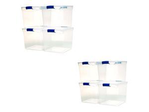 Homz 31 Quart Heavy Duty Modular Stackable Storage Containers, Clear, 4 Pack Homz 31 Quart Heavy Duty Modular Stackable Storage Containers, Clear, 4 Pack