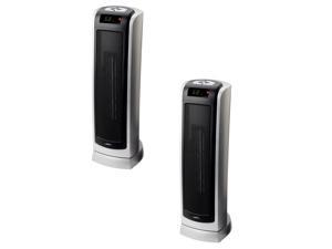 Lasko Portable Electric 1500W Room Oscillating Ceramic Tower Space Heater 2 Pack