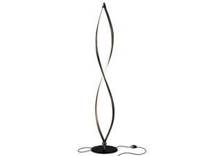 Brightech Twist LED Spiral Decorative Standing Floor Lamp with Dimmer, Black